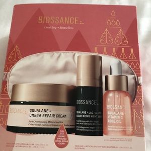 Biossance Love, Joy + Bestsellers 3PC Kit Squalane Oil, Cream & Night Serum NIB